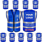 BeautyWill Custom Logo Safety Vest Class2 High Visibility Reflective Vest Breathable Construction Vest
