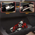Car Registration and Insurance Holder,Leather Vehicle Glove Box Organizer Wallet for Document,Perfect for any Car,Truck,Motorcycle,Driver License,Trailer or Boat,Men & Women,Skull Red Rose