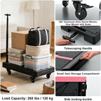 TRULYWIN Foldable Utility Cart with Wheels - Rolling Crate with Wheels, Multi-Function Platform Dolly (132 lbs Capacity) - Flat Tablet Platform & Adjustable Handle for Home,Garden & Travel Utility