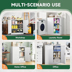 Letaya Metal Storage Cabinets with Lock Door,2 Adjustable Shelves Organizer Steel Storage Cabinets for Home,Office,Warehouse,Garage,Employee Lockers(White)