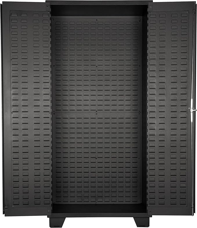Jamco Tool Storage Cabinets with Bin Mounts, Model DF, Includes 122 Bins, 36-Inch W x 24-Inch D x 78-Inch H, Red Bins