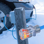 Clear Power 50 ft 14/3 SJTW -50°C Extreme Cold Weather Outdoor Extension Cord, Blue, Grounded Plug, Lighted Connector, Ideal for Snow Blowers & Power Tools, DCOC-0077-DC
