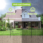 INJOPEXI Decorative Garden Fence 6 Panels 11.8ft (L)×30in (H) Garden Fence No Dig Animal Barrier Fencing with 5 Panels + 1 Gate Rustproof Metal Wire Temporary Dog Fence Border for Patio Outdoor Yard