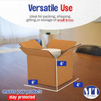 MT Products Sturdy Kraft Corrugated Cardboard Shipping Boxes 6" x 6" x 6" - Small Mailing/Moving Boxes for Transport - Pack of 10