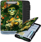 Clipboard with Storage Box & Pen Holder,Heavy Duty Clip Boards 8.5x11 for Nursing,High Capacity,School & Office Supplies,Skull Violinist
