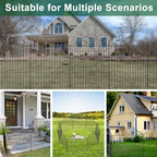 SUNLAX 10 Panels Decorative Garden Fence 24ft(L) x 32in(H) Fencing Tall for Yard Dog Pet Fence No Dig Temporary Fence Barrier for Outdoor Patio Without Gate