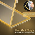 36 Pack Acrylic Sign Holder Gold Frame Table Numbers Slanted Back Menu Display Stand Clear Flyer Document Photo Display Holders Plastic Table Signs for Wedding Office(Vertical Style,4 x 6 Inch)