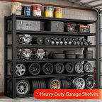 Metal Storage Shelves Unit,6-Tier Adjustable Heavy Duty Garage Shelving,4200LBS Garage Storage Industrial Shelves,Storage Racks,Steel Shelf Suitable for Shop,Warehouse,Basement