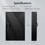 SHANTRA Key Box Cabinet, Wall Mount 100 Position Metal Locking Key Cabinet Organizer - Key Storage Box with Key Tags, Adjustable Lockbox for Keys, Secure Holder for Home, Hotels, and Valets - Black