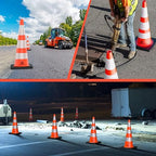 RoadHero 12 Pack Traffic Safety Cones 36 Inch, PVC Cone with Black Weighted Base, Orange Cones with Reflective Collars for Parking Lot, Road Safety, Construction Events