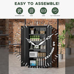 Greenvelly Metal Storage Cabinet, 72" Black Metal Locking Storage Cabinet with Doors and 4 Adjustable Shelves, Large Steel Cabinet for Home Office, Garage, Shop, School (32" W x 16" D)
