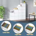 5 Drawer File Cabinet with Lock, Vertical Filing Cabinets for Home Office, Metal Storage Cabinets, Heavy Duty File Cabinet for Letter/Legal/A4/F4 Size Amssebly Required, White