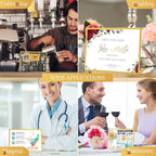 36 Pack Acrylic Sign Holder Gold Frame Table Numbers Slanted Back Menu Display Stand Clear Flyer Document Photo Display Holders Plastic Table Signs for Wedding Office(Horizontal Style,4 x 6 Inch)