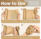 Honeycomb Packing Paper, 12"x150' Brown | Perforated Honeycomb Packing Paper Recyclable Moving Supplies for Shipping & Moving | Plastic-Free Alternative to Bubble Cushion Wrap with 36 Fragile Stickers