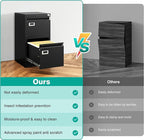 SISESOL 2 Drawer File Cabinet with Lock and Tag,Narrow Two Drawer Filing Cabinet,Vertical Metal File Cabinets,Small Filing Cabinets for Home Office Fit Letter/A4/Legal Size File,Easy Assembly