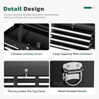 Greenvelly Tool Chest, 5-Drawer Rolling Tool Chest with Hooks and Lockable Wheels,Metal Storage Detachable Top Tool Box with Lockable Wheels for Garage,Workshop,Art Studio(Black)