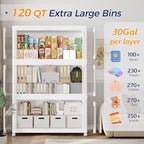 200Qt Large Stackable Storage Bins with Lid, 50Gal Plastic Closet Organizer and Storage Box with Wheels, Collapsible Storage Cabinet with Clear Door for Home Kitchen Office Dorm, 1Pack White