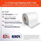 4" x 6" Compatible with Dymo® 4XL Postage Shipping Labels, Compatible with Dymo® 1744907 (1 Roll - 220 Labels Per Roll) (1 Pack)