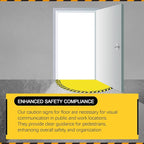 1 Pack 56 x 28 Inches Door Swing Caution Floor Sign for Safety Warning Door Swing Area Keep Area Clear Floor Sign Vinyl Non Slip Surface