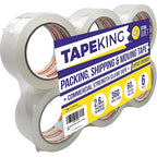 Tape King Quiet Clear Packing Tape | 60 Yards Per Roll (6 Rolls) | Heavy Duty Packing Tape 2.6mil Strong Adhesive for Moving Boxes, Shipping Cartons, Office Use, Storage & Wrapping (360 Yards)