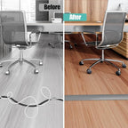 Floor Cord Cover Cavity 0.8"x0.37" Self Adhesive Cord Hider, 3.3FT Low Profile Cable Management, Extension Strip Protector for Wires, Prevent Cable Trips for Offices, Gyms, Exhibitions (Gray)