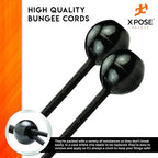 Xpose Safety Bungee Ball Cords 6" 100 Pack Heavy Duty Black Stretch Rope with Ball Ties for Canopies, Tarps, Walls, Cable Organization