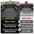 TripleAliners Truck Bed Mat Compatible with 2024 2025 2026 Toyota Tacoma Accessories 5FT Vehicle Perfectly Flush All Weather Protection TPE Heavy Duty Pickup Car Bed Cargo Mat
