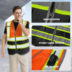 BeautyWill Custom Logo Safety Vest Class2 High Visibility Reflective Vest Breathable Construction Vest