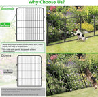 Decorative Metal Garden Fence with Gate Dog Fence Outdoor for Yard, 32in(H) x 107Ft(L) No Dig Fence 40 Panels Fencing for Dogs Animal Barrier Fence Garden Fencing for Yard, Patio, Flower Bed