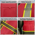 BeautyWill 10/20 Pack Custom Logo Safety Vest,Bulk High Visibility Class 2 Reflective Work Vests