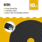Cord Cover For Pets (Black, 10ft) - Durable PET Cable Protector for Dogs, Cats, and Other Pets - Critter Cord - Cord Protectors from Pets No Chew, Keep Cats from Chewing Cords - Puppy Proof Cord Cover