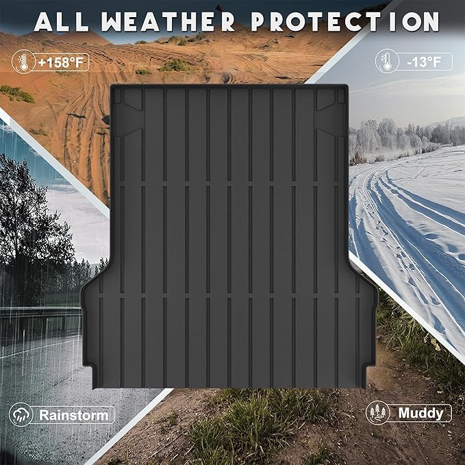 KARPAL Truck Bed Mat for Ford Maverick 2022-2026 Hybrid & Gasoline (Not fit with Drop-in Bed Liner), All Weather TPE Truck Bed Liner Cargo Trunk Accessories for Maverick