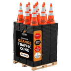 Xpose Safety 28 Inch Orange Traffic Cones - Heavy Duty 10lb 6" & 4" Collar - Bulk Full Pallet 279 Pack - Multipurpose PVC Plastic Safety Cone Parking, Soccer, Caution & Construction - DOT Approved