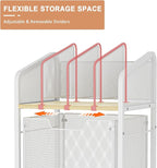 Rolling File Cabinet with Adjustable Dividers, Mobile Filing Cabinet with Storage Drawer on Lockable Wheels, Hanging File Organizer Beside Under Desk for Office, Home, White（Patent Pending）