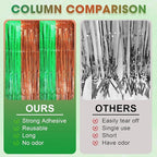 3 Pack 3.3 x 8.2 ft Green and Brown Foil Fringe Backdrop Curtains, Tinsel Streamers Party Decorations, Fringe Backdrop, Door Shimmer for Super Bowl or Birthday Party