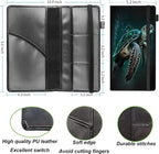 Car Registration and Insurance Holder,Leather Vehicle Glove Box Organizer Wallet for Document,Perfect for any Car,Truck,Motorcycle,Driver License,Trailer or Boat,Men & Women,Cute Green Sea Turtles
