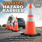 Xpose Safety 28" Orange Traffic Cones with 6" & 4" Collars, Bulk Full Pallet 297-Pack – PVC Safety Cones for Parking, Soccer, Construction, Kids & Caution – DOT Approved – Optional Stencil Available