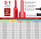 Chanzon 3:1 Ratio 3/8" (9.5mm) Heat Shrink Tubing - Marine Grade Waterproof Adhesive Lined - 8Ft Roll (2.5M Total Length) Red Polyolefin Sleeving Wrap Shrinking 3 to 1 Ratio 1pcs