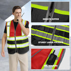 BeautyWill Custom Logo 10/20 Pack Safety Vest Class2 High Visibility Vest with Pockets Breathable Construction Vest Bulk
