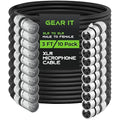 GEARit XLR Male to Female Microphone Cable (3 Feet, 10-Pack) 3-Pin Balanced Shielded Mixer, Recording Studio, Podcast - Black