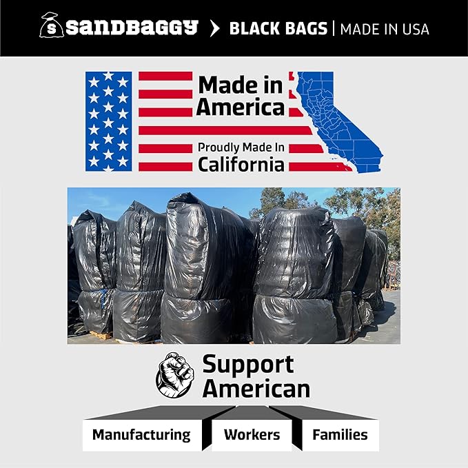 Sandbaggy Black Pallet Covers | Made in USA | Tarp Fits Large Pallets Up to 55" x 55" x 75" | Built w/ 1 Year UV Protection | Heavy Duty 3 Mil Thick Plastic (Pack of 25, 3 Mil Thick)