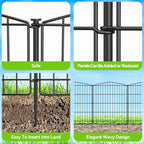 INJOPEXI Garden Fence 6 Panels 11.8ft (L)×30in (H) Decorative Garden Fences with 6 Panels Rustproof Wire No Dig Garden Fence Animal Barrier Fencing Outdoor for Backyard Patio - Without Fence Gate