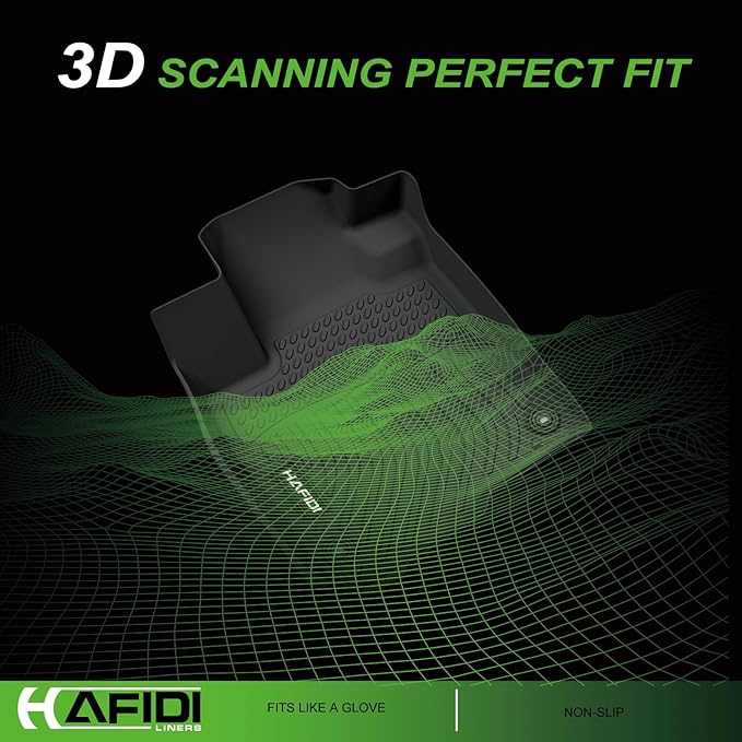 HAFIDI® Floor Mats Fit for 2014-2019 Kia Soul All Weather Protection TPE Anti-Slip Automotive Floor Liners, Fits 1st & 2nd Row Full Set Custom Accessories, Black