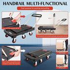Collapsible Hand Truck w/Foldable Basket & Brake Wheel, Retractable Platform & Handle Heavy Duty 500lbs Capacity, Sponge Grip,Convertible Folding Dolly Cart for Luggage,Travel,Delivery & Storage