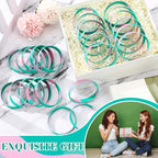 Liliful 100 Pcs Silicone Rubber Wristbands Rubber Wristband Bracelet Bands for Silicone Wristbands for Women Men (Pink and Green)