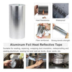 BOMEI PACK Adhesive Aluminum Foil Heat Shield Tape Barrier, Fiberglass Thermal Insulation Reflective Material High Temp Protection (9inch x 66ft)