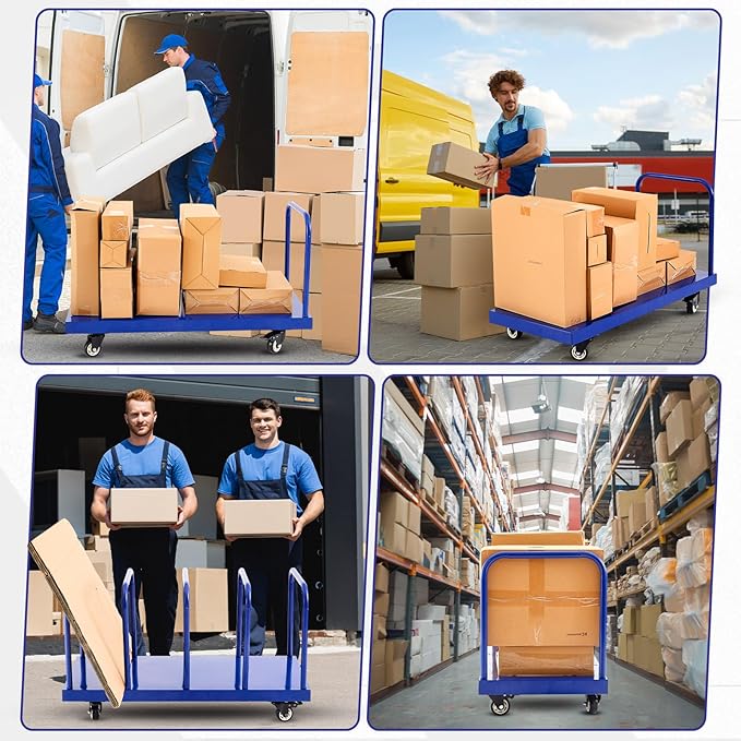 Metal Carton Cart Stand Carton Stand Rack Portable Floor-Standing Storage Cart with Wheels 42" x 18" x 22", 660 Lb. Capacity Home Supermarket Commercial Movable Cardboard Box Rack