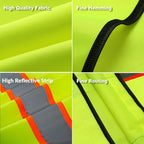 BeautyWill Custom Safety Vest Logo Class 2 High Visibility Reflevtive Vest Outdoor Protective Workwear