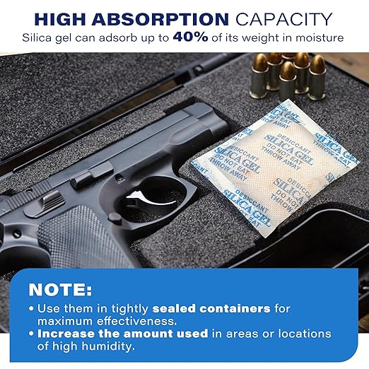 LotFancy 15 Packs 20Gram Silica Gel Desiccant Packets, Non-Toxic Food Safe Moisture Absorber Bag for Gun Camera Cabinet Closet Storage, Pet Food Desiccant, Odorless