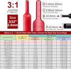 Chanzon 3:1 Ratio 3/32" (2.4mm) Heat Shrink Tubing - Marine Grade Waterproof Adhesive Lined - 8Ft Roll (2.5M Total Length) Red Polyolefin Sleeving Wrap Shrinking 3 to 1 Ratio 1pcs